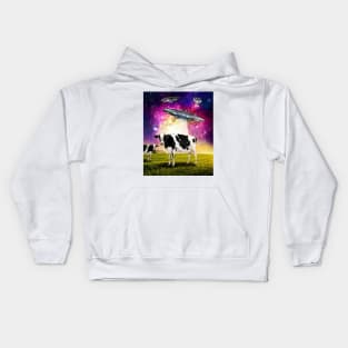 Cow UFO Abduction Kids Hoodie